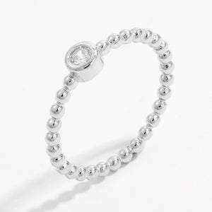 Zircon 925 Sterling Silver Bead Ring b7be5985-8fa4-44d5-9fba-804e5c1a1758-Max Trendsi