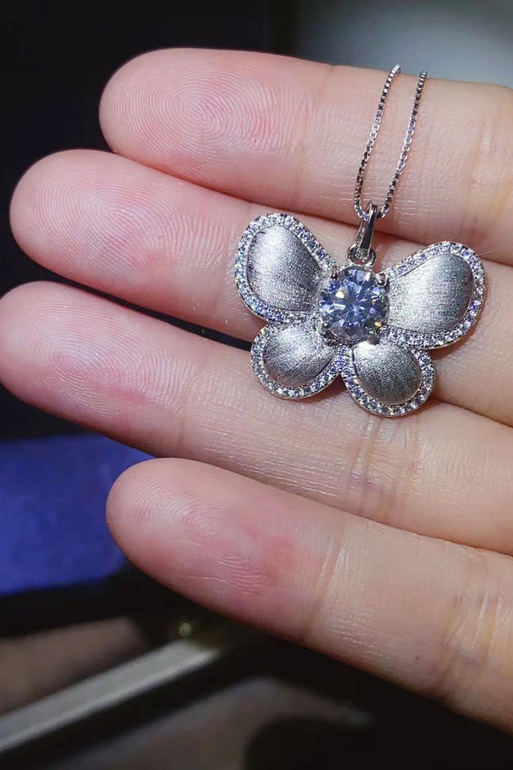 1 Carat Moissanite Butterfly Pendant Necklace b8267f5ff39243ed8ae5c1caf6f9e53a-Max Trendsi
