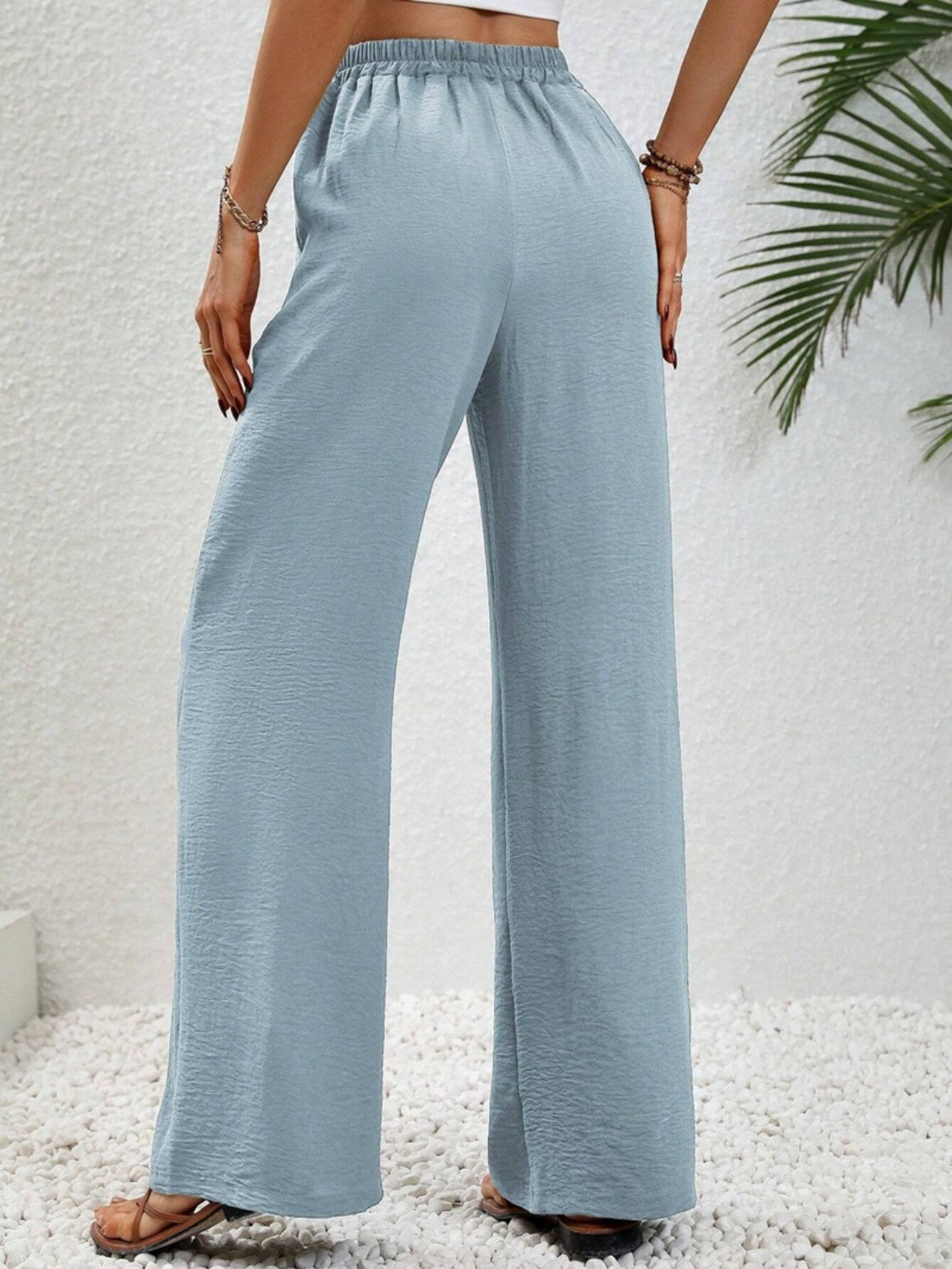 Wide Leg Drawstring Pants b8d85e29-b1d4-40e7-89eb-c4c0d5494c12-Max Trendsi