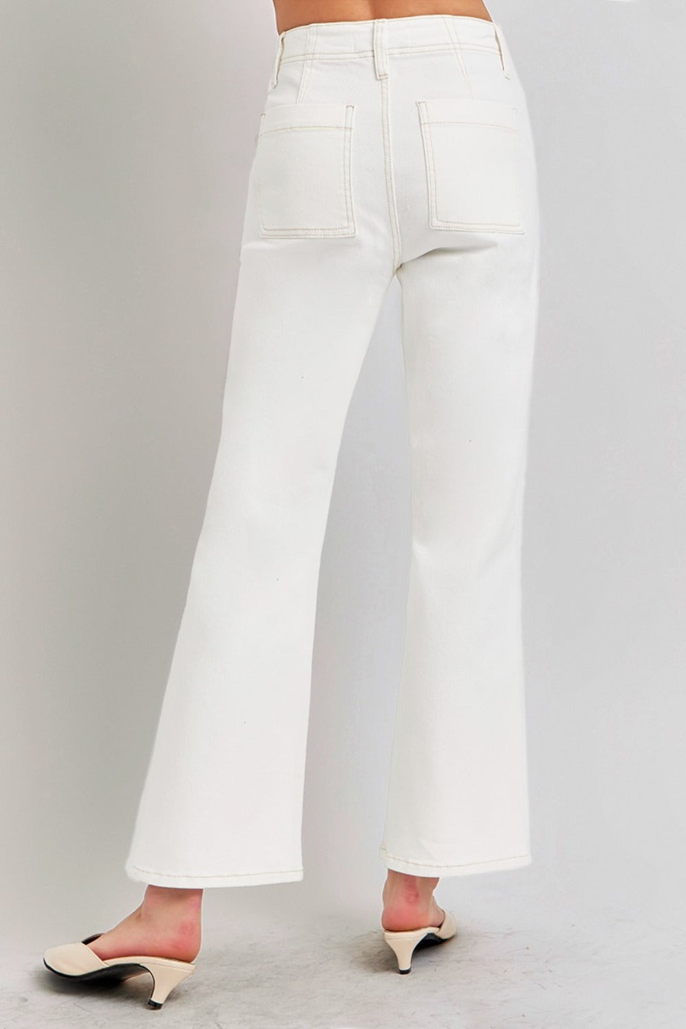 RISEN High Rise Ankle Flare Jeans with Patch Pockets b8ef91d7-0fb5-4925-849a-c424671a6e52-Max Trendsi