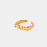 MOM Stainless Steel Open Ring Gold One Size b973b771-8bc0-432c-a7b7-9c2e5d0aab48-Max Trendsi