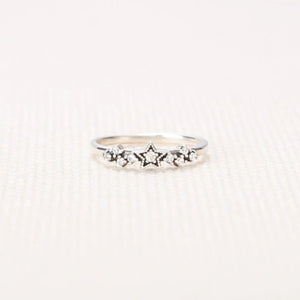 925 Sterling Silver Star Ring Silver b9bc3768-03a0-401c-af44-2c72913221b5-Max Trendsi