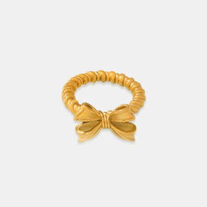 Twisted Titanium Steel Bow Ring Gold ba820f88-88f3-46ab-b9c9-850d07134521-Max Trendsi
