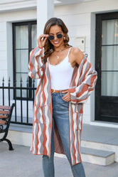 Angel Wings Printed Open Front Pocketed Cardigan Rust bb769876f9bb4ff2aa832876ea166c5c-Max Glownestbest