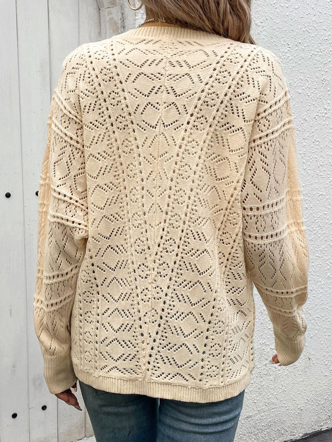 Perfee Openwork Button Up Long Sleeve Cardigan bcb58ff1-175a-4fb4-b0c5-4e78f58c501b-Max Glownestbest