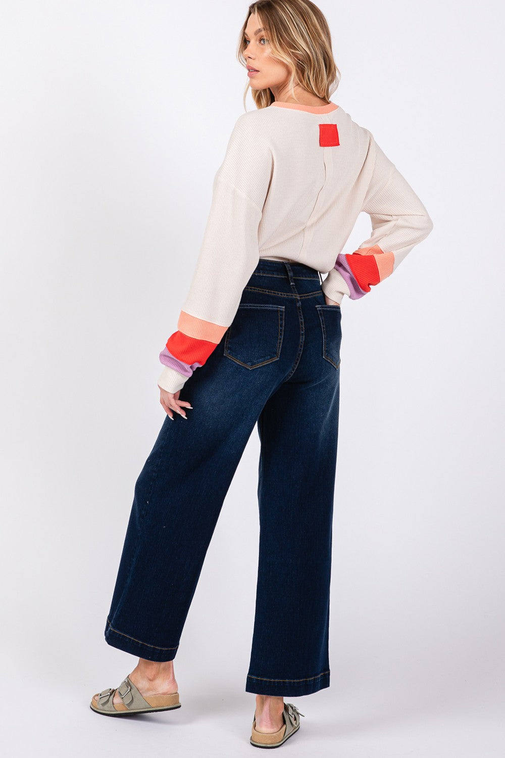 SAGE + FIG High Waist Wide Leg Jeans bd153c60-6ea1-4915-997b-d74414dc7fa1-Max Trendsi