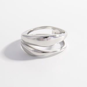 925 Sterling Silver Double-Layered Ring bd78fcfc-c50a-4de4-a517-92598ecc409c-Max Trendsi