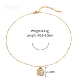 18k Gold Exquisite and Fashionable Irregular Bezel with Moon Inlaid Zircon Design Pendant Necklace White be26da9f-b603-4ef3-9562-5851294cb8af Artshiney