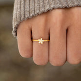 925 Sterling Silver Enamel Flower Ring White be28c582-f552-4ef3-b1e0-473a2ebff97c-Max Trendsi