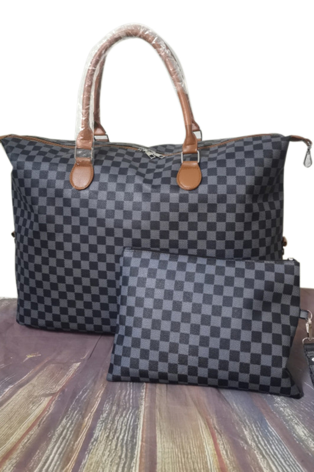 Checkered Two-Piece Bag Set be9c3521f2cd4c13bd3e26517d6b684b-Max Trendsi