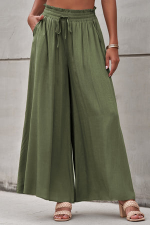 Drawstring Waist Wide Leg Pants bf075aadd17d424b96de173259fd8e89-Max Trendsi
