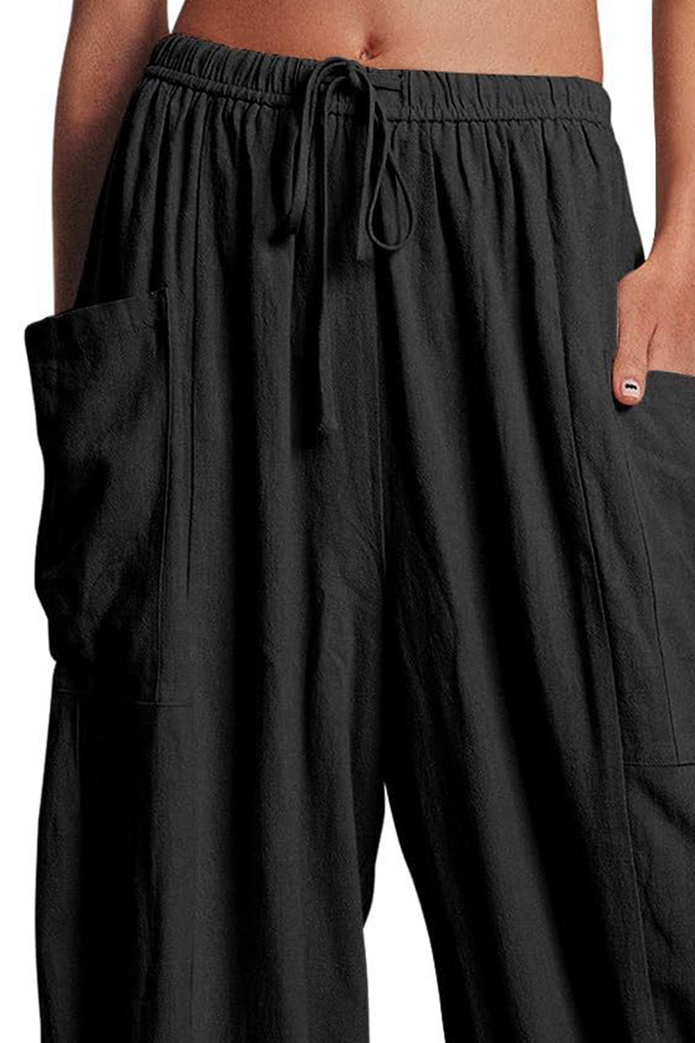 Full Size Pocketed Drawstring Wide Leg Pants bf18c31d-30b1-4dcb-8841-66ace16f56e7-Max Trendsi