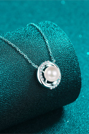 Moissanite Pearl Rhodium-Plated Necklace bf1e0848d69345b0bcbe104b02303ee7-Max Trendsi