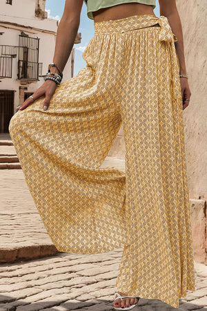Perfee Printed Tied Wide Leg Pants bfb59137-ee99-4b4d-bf41-c0622b6f6311-Max Trendsi