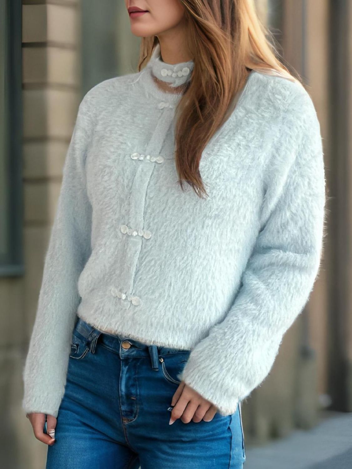 Cutout Knot Button Long Sleeve Cardigan bff1a262-1e03-411e-8bb2-f5dce8072adb-Max Glownestbest