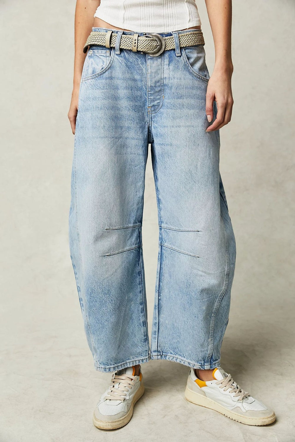 Wide Leg Jeans with Pockets Light Blue bff56733-3a4b-494c-9049-c1d46a5688cb-Max Trendsi