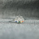 925 Sterling Silver Inlaid Zircon Lotus Shape Ring Silver c0bbc790-8ae4-4502-b1b6-37cf80b75f30-Max Trendsi