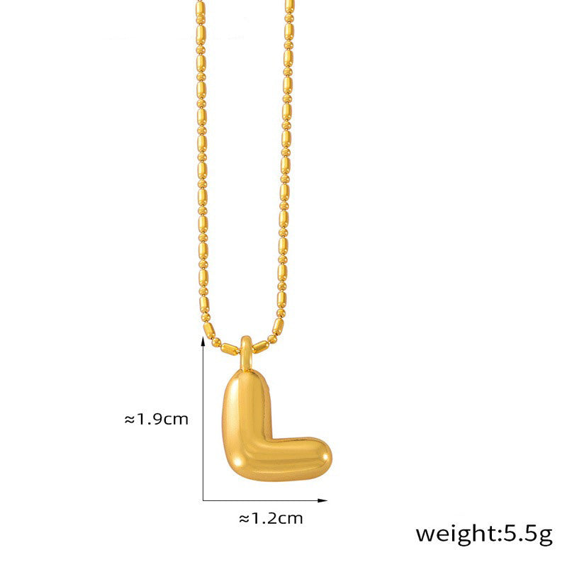 18K gold simple and elegant 26 letters design light luxury style necklace c2cf35c6-b033-473f-82be-8aa20e4fd0bf Artshiney