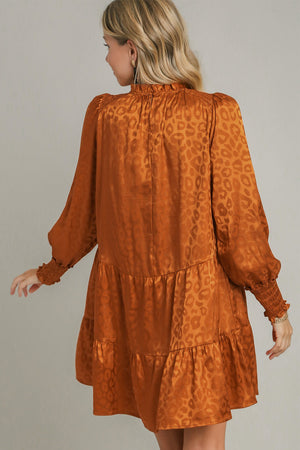 Umgee Smocked Leopard Long Sleeve Tiered Dress c2e81f7d-401e-48a0-b579-2c03288aaba1-Max Trendsi