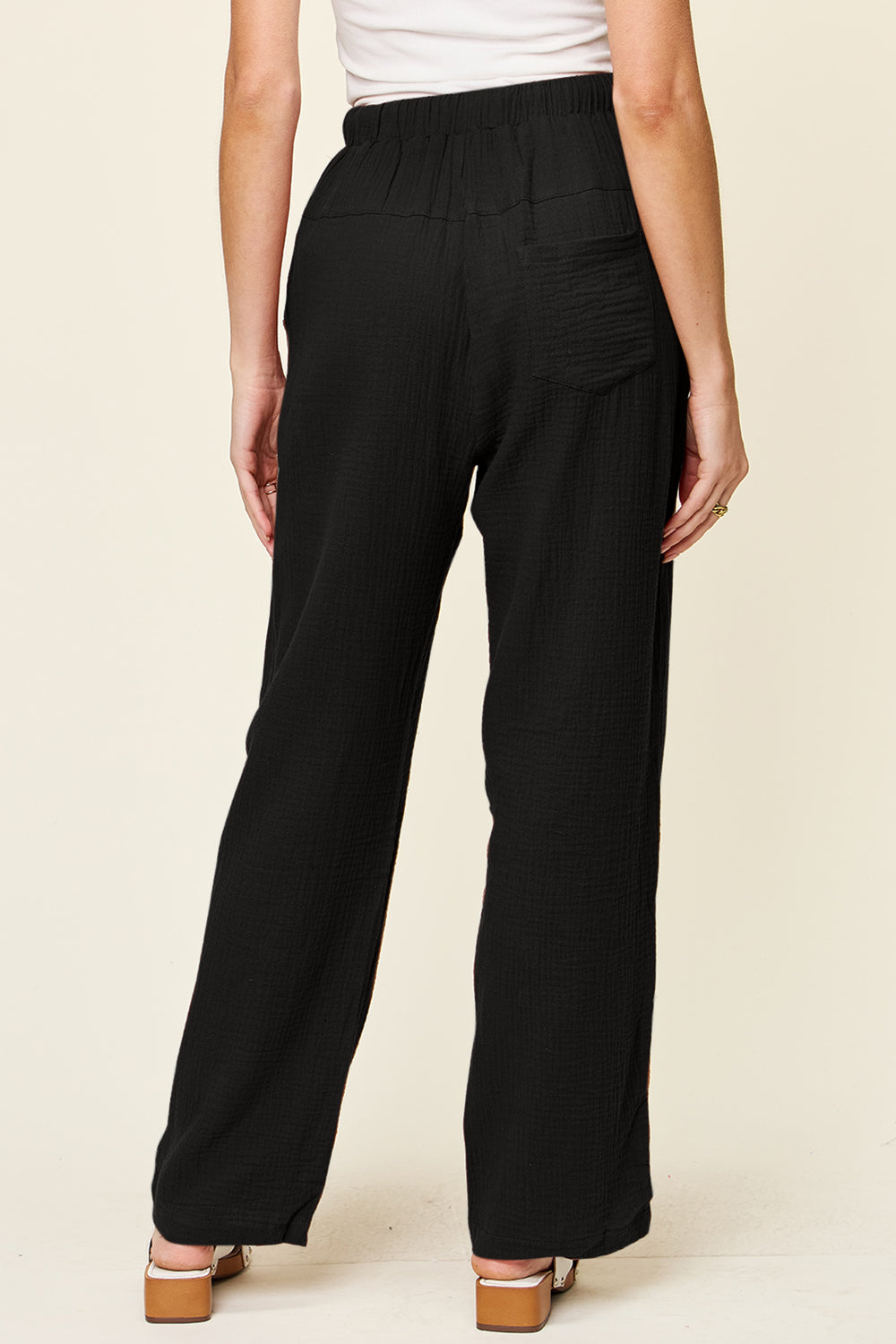 Double Take Full Size Texture Drawstring Straight Pants c332775a-9d18-444f-987d-9253bb194f00-Max Trendsi
