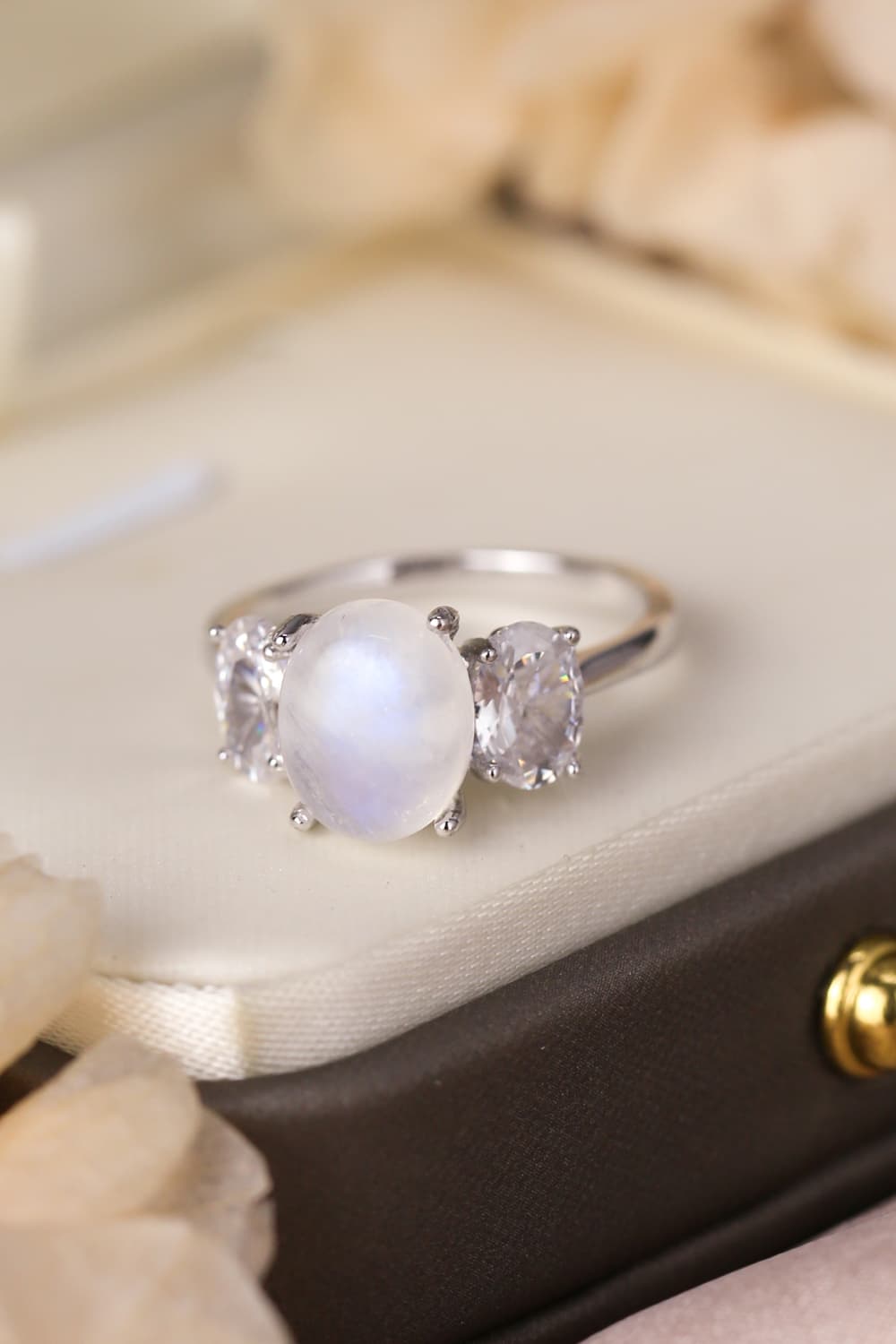High Quality Natural Moonstone 925 Sterling Silver Three Stone Ring c33601b791c84ae0a812f411268a1e6d-Max Trendsi