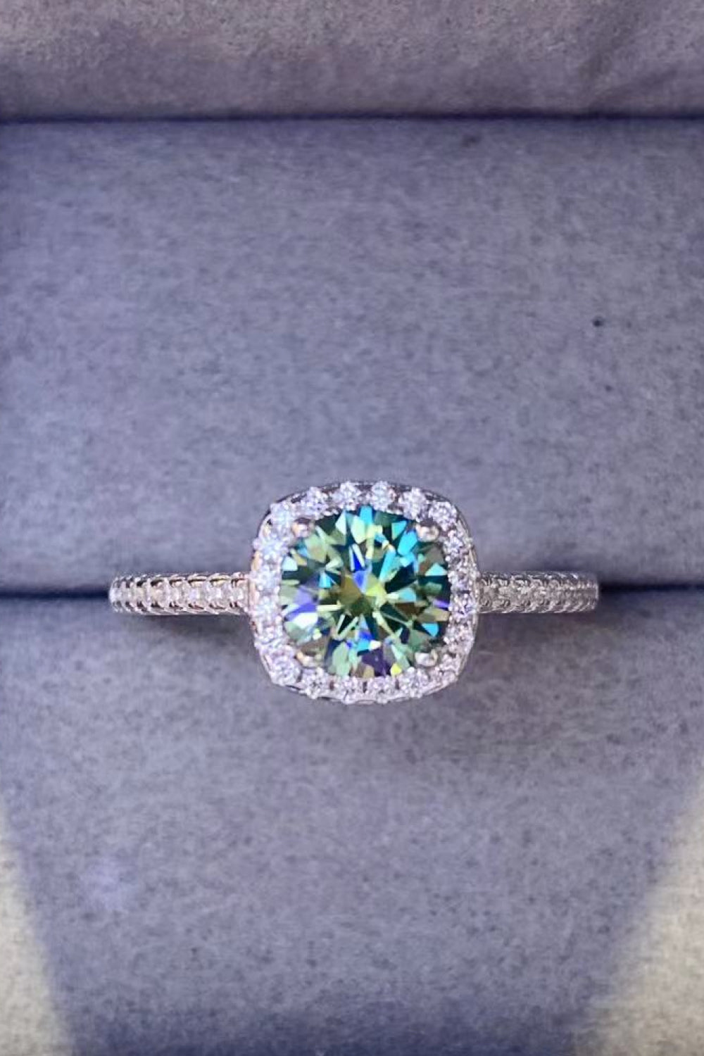 Adored 3 Carat Moissanite Platinum-Plated Cluster Ring c37ec4fe9608473d91326f8cd8d1311a-Max Glownestbest