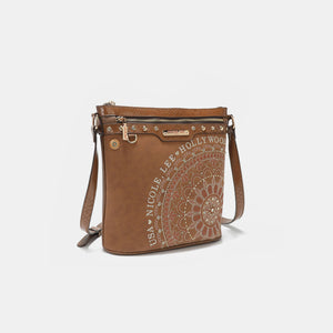 Nicole Lee USA Metallic Stitching Embroidery Inlaid Rhinestone Crossbody Bag c4148617-4fcd-46ce-b4d9-899904ff999b-Max Trendsi