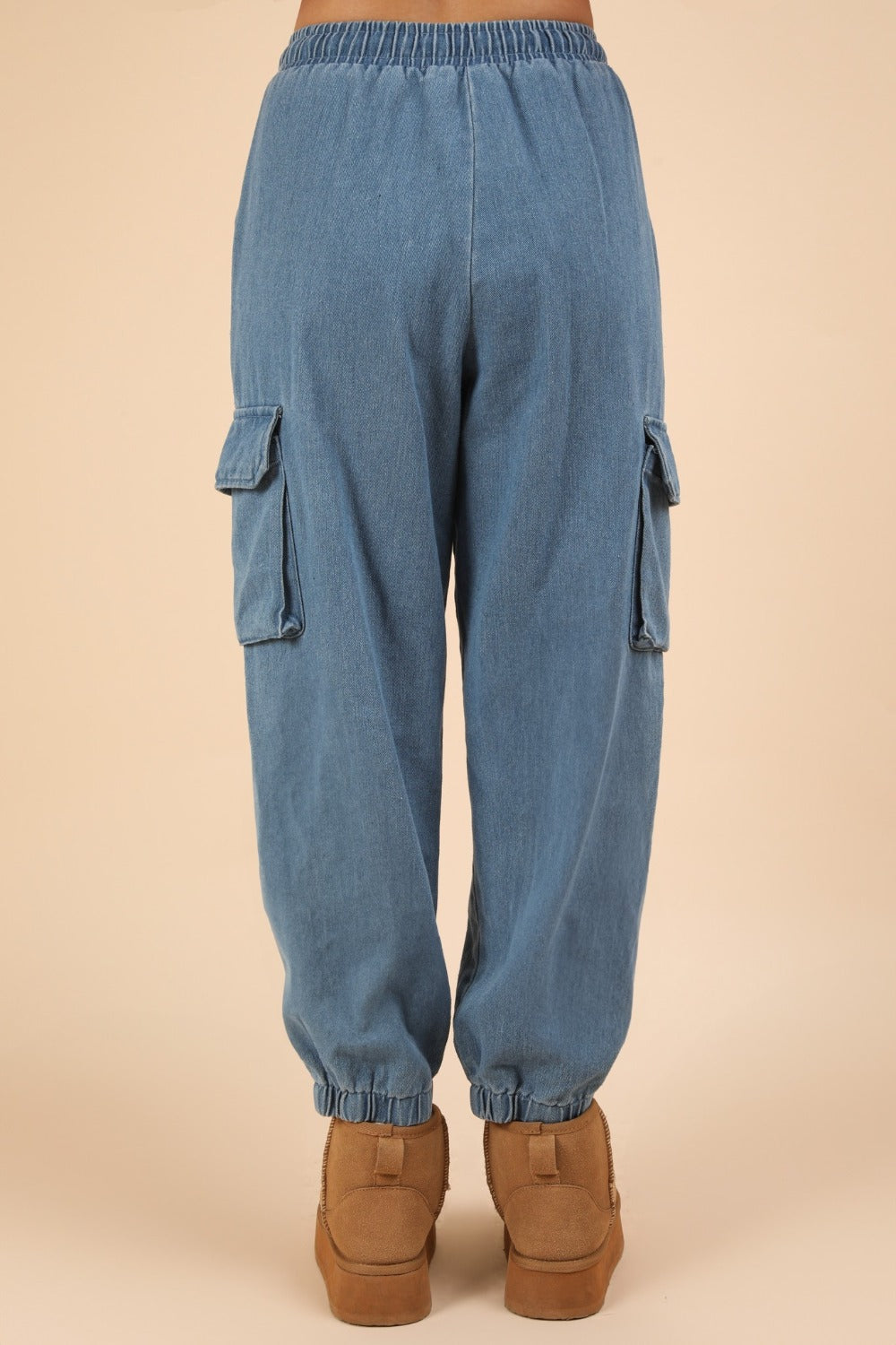 VERY J Washed Drawstring Jogger Cargo Jeans c4946bbb-6198-41bb-914b-5c7bbd2cc4a9-Max Trendsi
