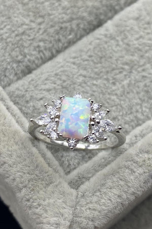 925 Sterling Silver Zircon and Opal Ring c4f4375e5853455996d3bf3147edded2-Max Trendsi