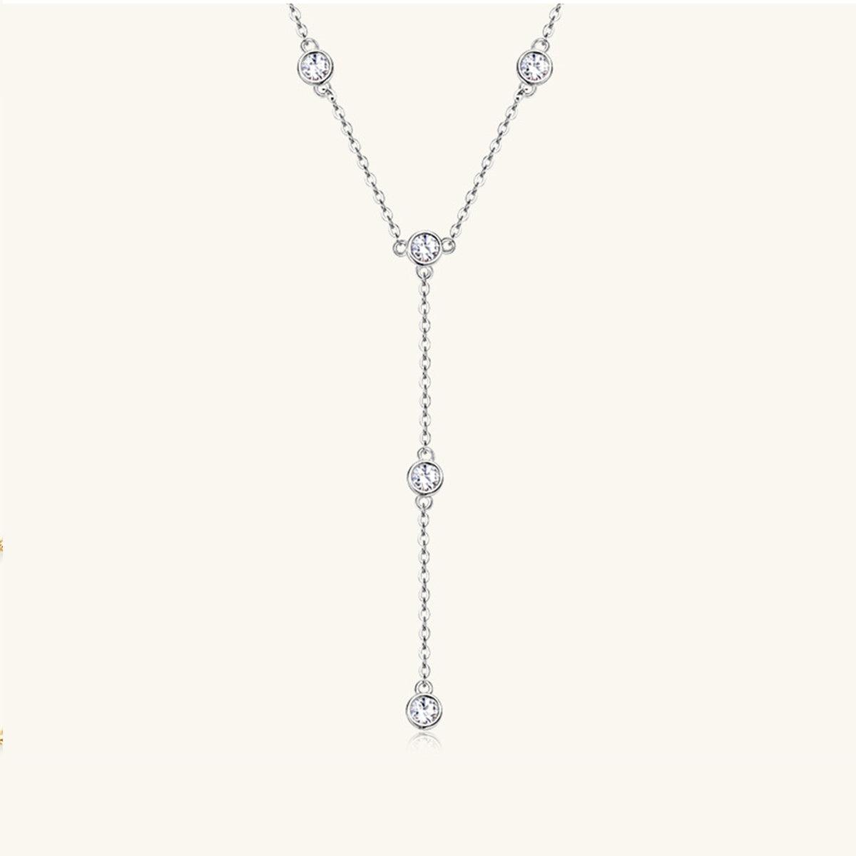 1.1 Carat Moissanite 925 Sterling Silver Necklace Silver One Size c53b7000-183c-44cd-a0f9-2fe4151588cf-Max Trendsi