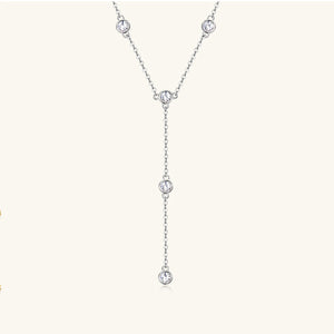 1.1 Carat Moissanite 925 Sterling Silver Necklace Silver One Size c53b7000-183c-44cd-a0f9-2fe4151588cf-Max Trendsi