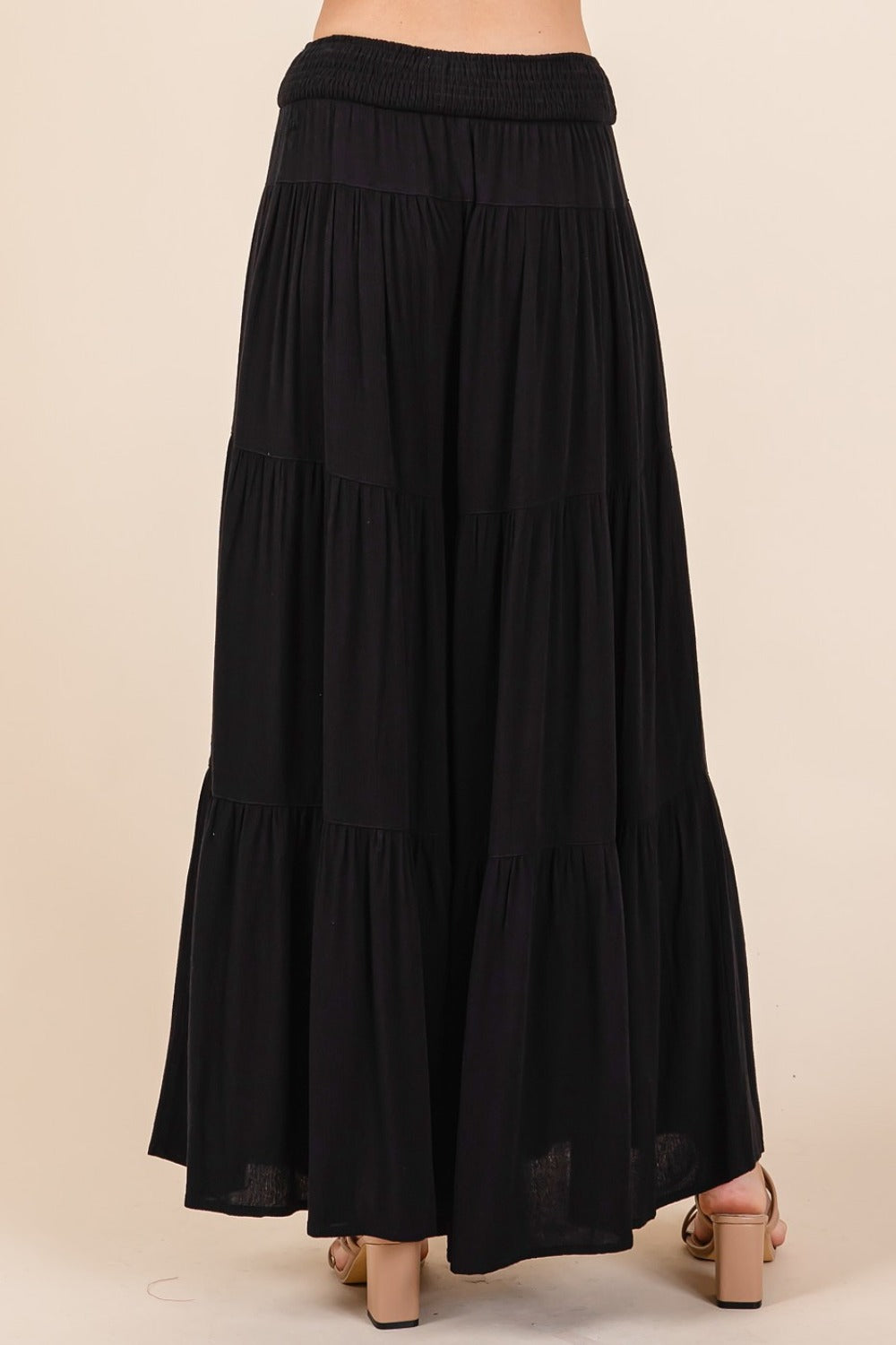 Mittoshop Tier Detail Smocked Elastic Waist Wide Leg Pants c5b30b17-ca4d-4924-a927-ff7c0881fbae-Max Trendsi