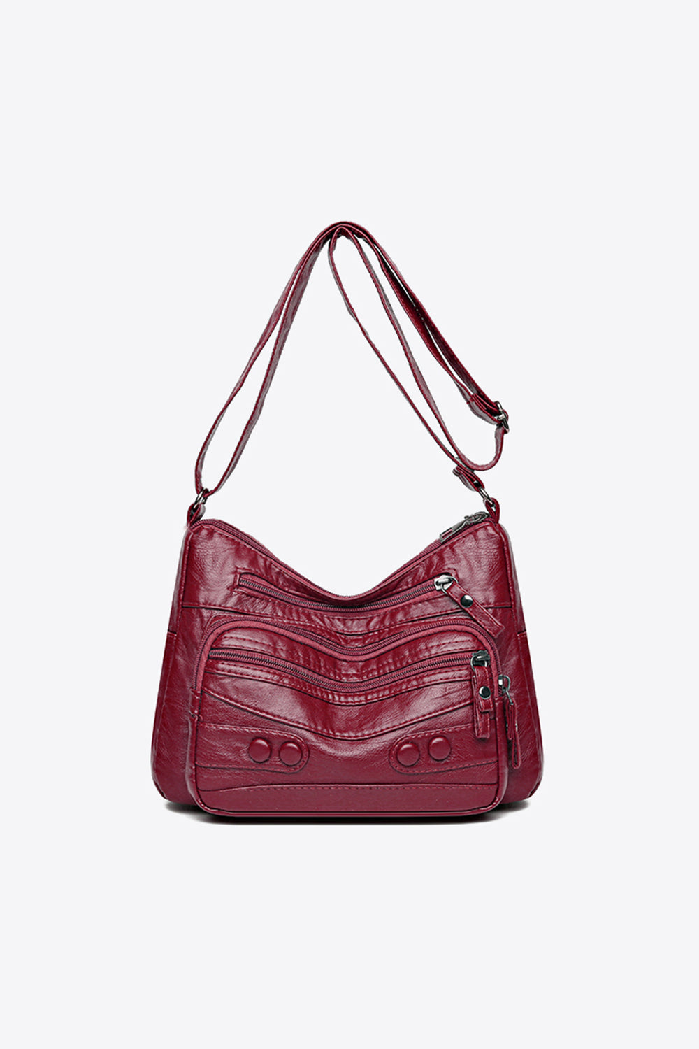PU Leather Adjustable Strap Shoulder Bag Deep Purple One Size c5b30b9d-840c-4aeb-8d75-41415a04ee24-Max Trendsi
