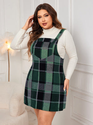Honey Plus Size Plaid Wide Strap Overall Dress c62aa60c-dc74-42c3-96c1-bc2025cbe011-Max Glownestbest