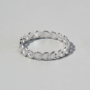 925 Sterling Silver Heart Link Ring Silver c71e2e68-348a-4a72-9e42-b0c22e7591ac-Max Trendsi