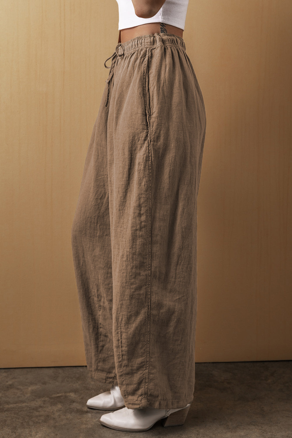 Drawstring Wide Leg Pants c75e01f1-0269-4026-8ff0-d7dabc989177-Max Trendsi