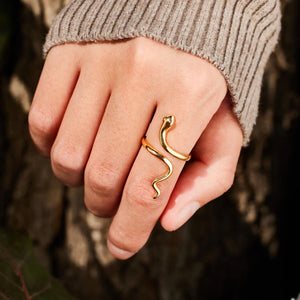 Snake Shape 18K Gold-Plated Bypass Ring c84fa5f6-0102-46fe-bb55-cd36a019320e-Max Trendsi