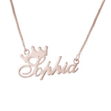 Exquisite Crown Custom Name Necklace Rose gold c8a189d8-dc89-486b-a3f3-c81db403dfb9 Artshiney