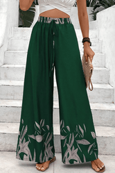 Honey Drawstring Tie High Waist Relax Fit Long Pants Green c947d082fff948a599c33bbd723c3dd7-Max Trendsi