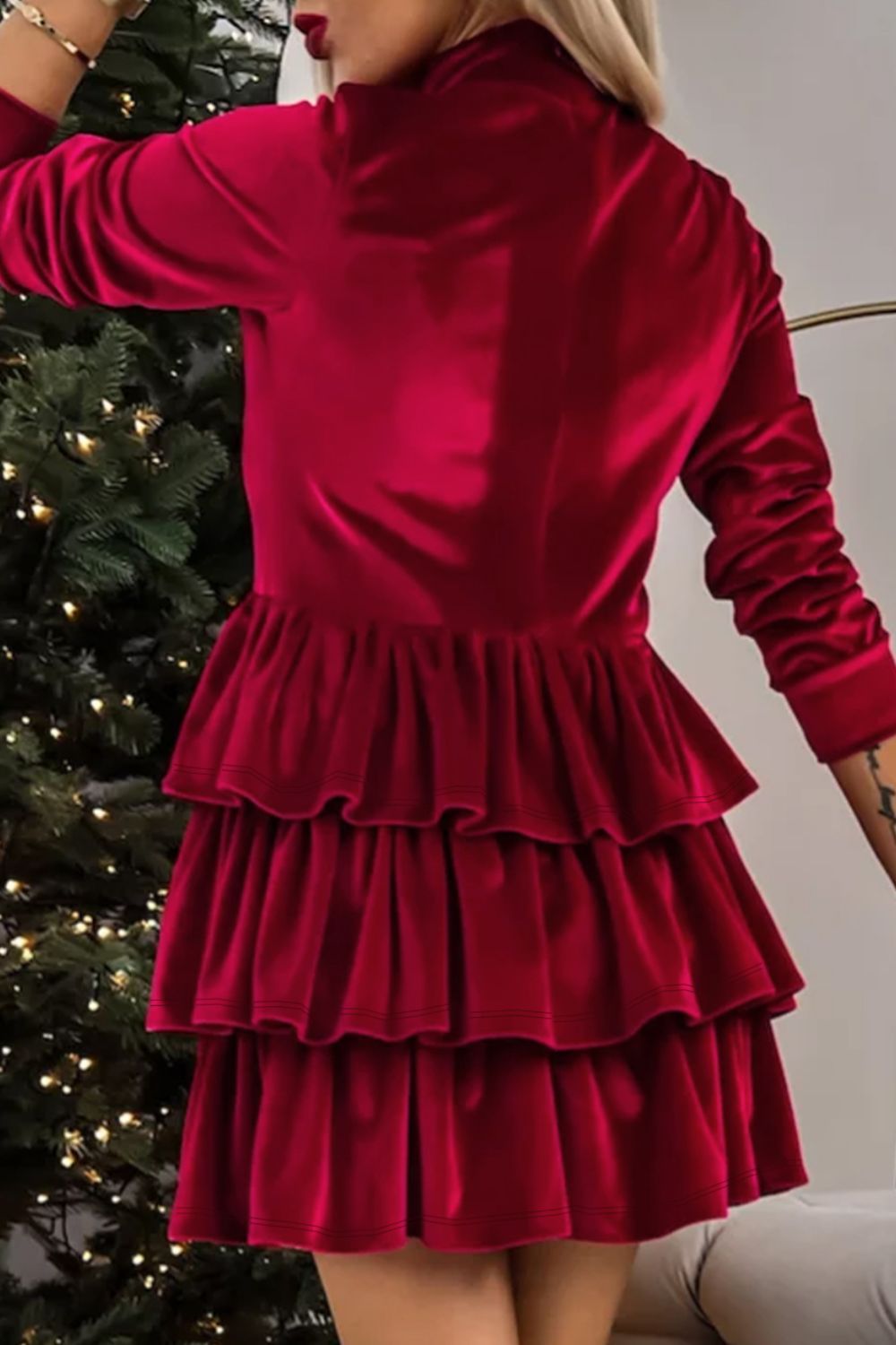 Ruffled Layered Long Sleeve Mini Dress c9650676-fd8b-446c-8103-245e74833bc7-Max Glownestbest
