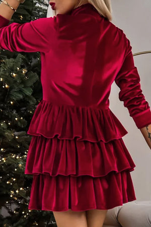 Ruffled Layered Long Sleeve Mini Dress c9650676-fd8b-446c-8103-245e74833bc7-Max Glownestbest