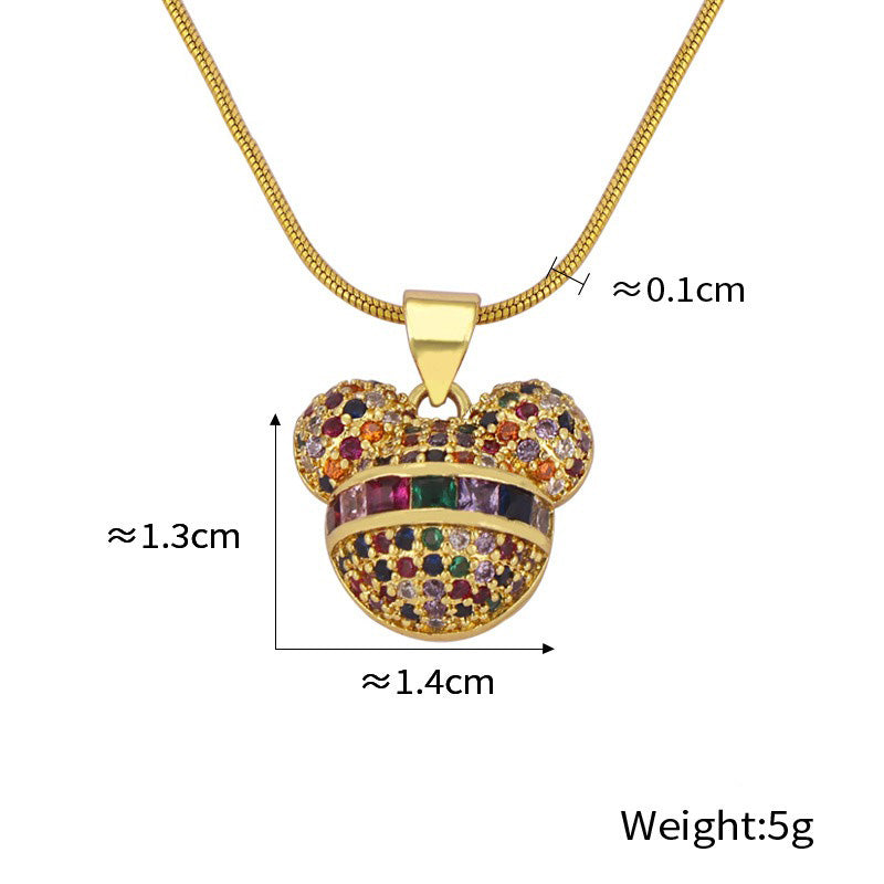 18K gold exquisite dazzling cartoon bear diamond design light luxury style pendant necklace ca66e0a5-50ae-48da-8f24-75ce8a8a28e1 Artshiney
