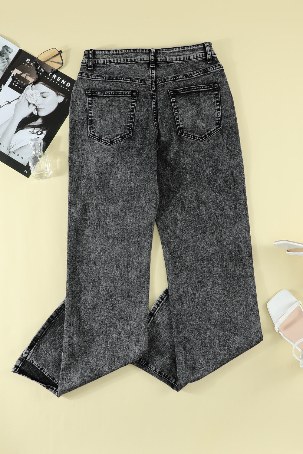 Slit Flare Jeans ca9bed4df05e498d80bd48824155d60e-Max Trendsi