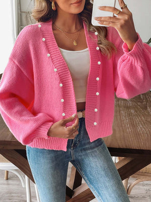 Pearl Open Front Long Sleeve Cardigan cad317b2-510e-4705-b5a2-eb42bd928312-Max Glownestbest
