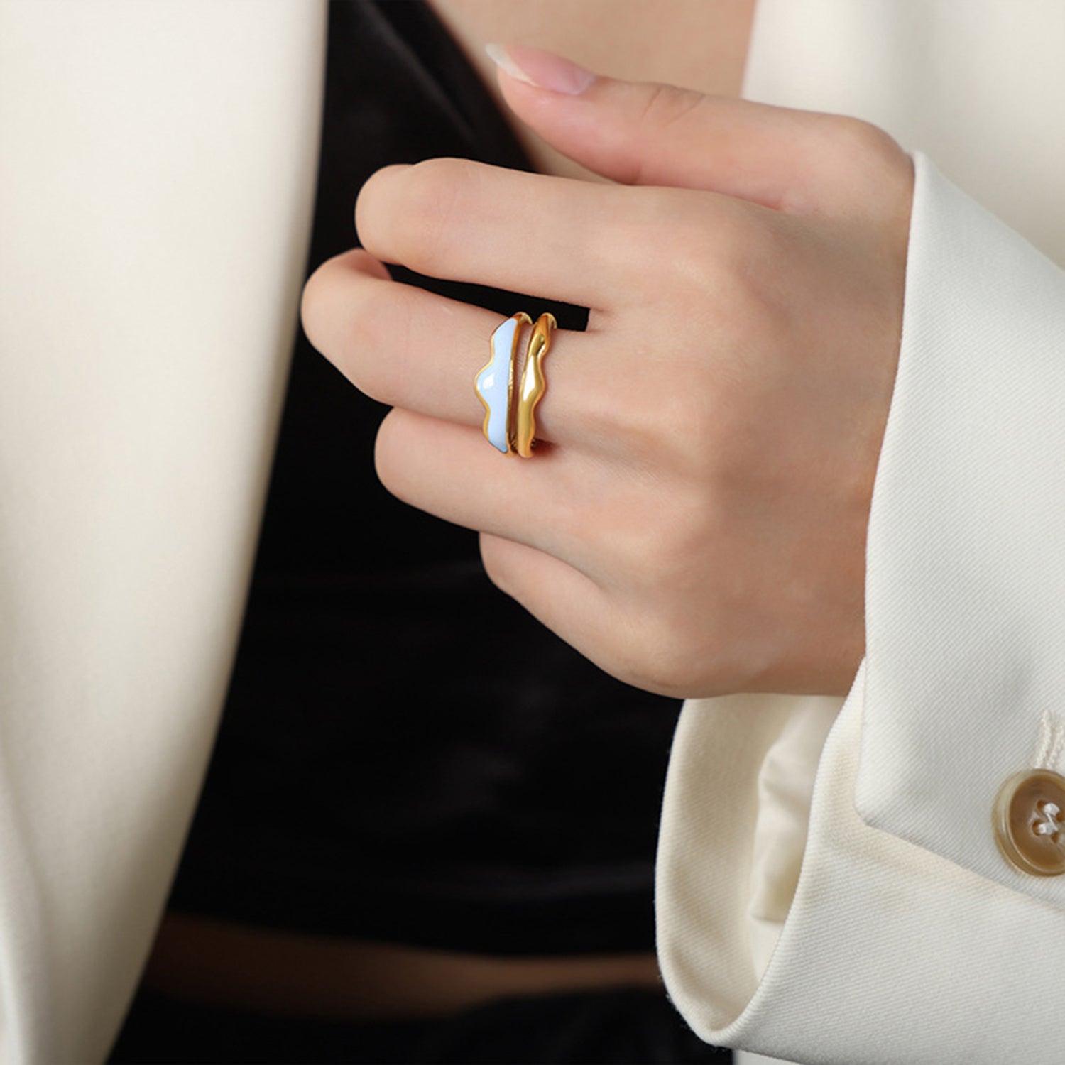 18K Gold-Plated Open Ring cb205f08-89dd-47ba-b90f-b6f3a519cf41-Max Trendsi