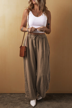 Drawstring Wide Leg Pants cb8c00cc-d334-4feb-8230-01239f949028-Max Trendsi