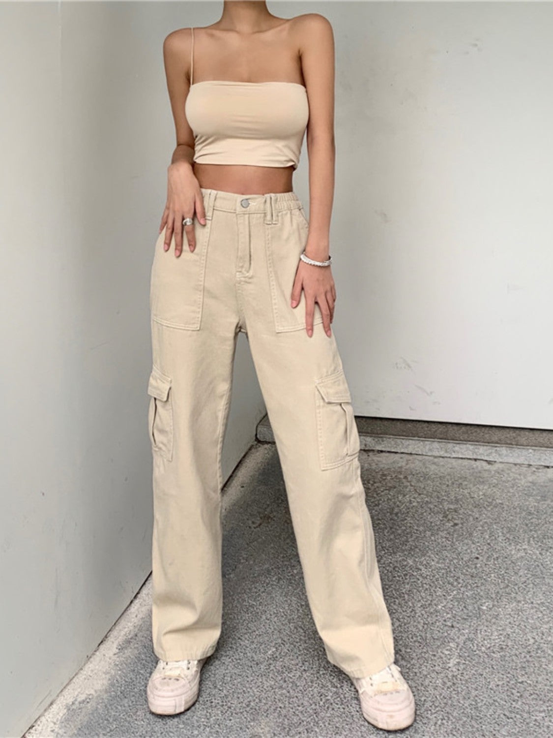 Straight Jeans with Pockets cba0b44af05e4cf8b5ed1767ded1f544-Max Trendsi