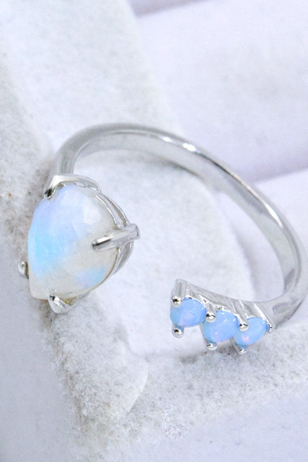 18K Rose Gold-Plated Moonstone Open Ring cc0499c41b004adca5e6b7c4980142b0-Max Trendsi