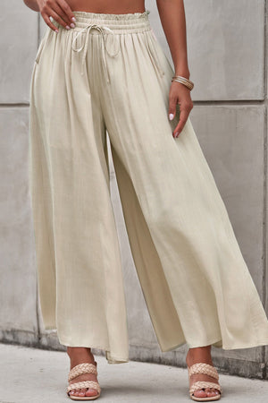 Drawstring Waist Wide Leg Pants cc5a521afed7413692e848b3add51b35-Max Trendsi