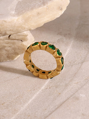 18K Gold-Plated Inlaid Zircon Ring cc75d0eb-2e62-4055-b14b-0de01c3868db-Max Trendsi
